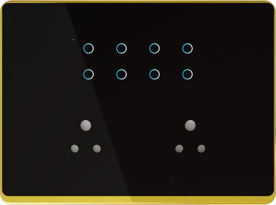 Royal Edge 12M - 8 Switch 2 Socket (6A) (Glass)